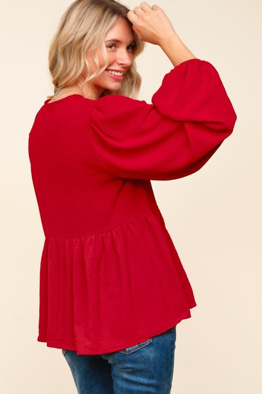 FRONT RIBBON BOW TIE SOLID RED TOP