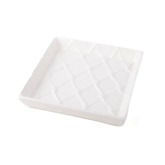 WHITE TEXTURED COCKTAIL NAPKIN HOLDER