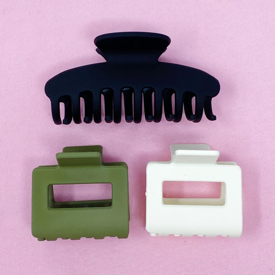 MATTE MUTED HAIR CLAW SET