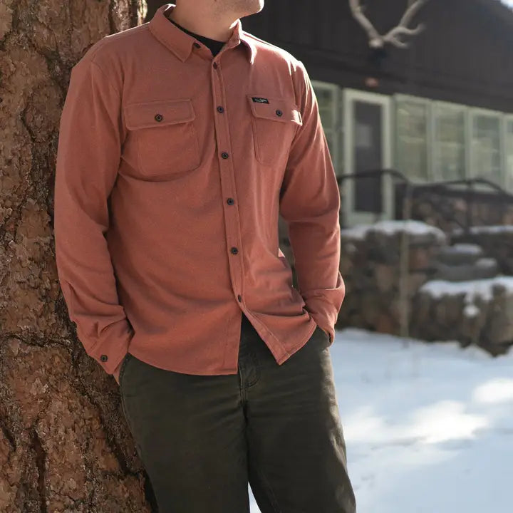 MEN'S FLEX FLANNEL SHIRT - RUST
