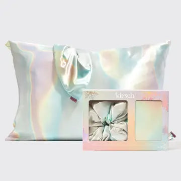 HOLIDAY SATIN PILLOWCASE & PILLOW SCRUNCHIE SET