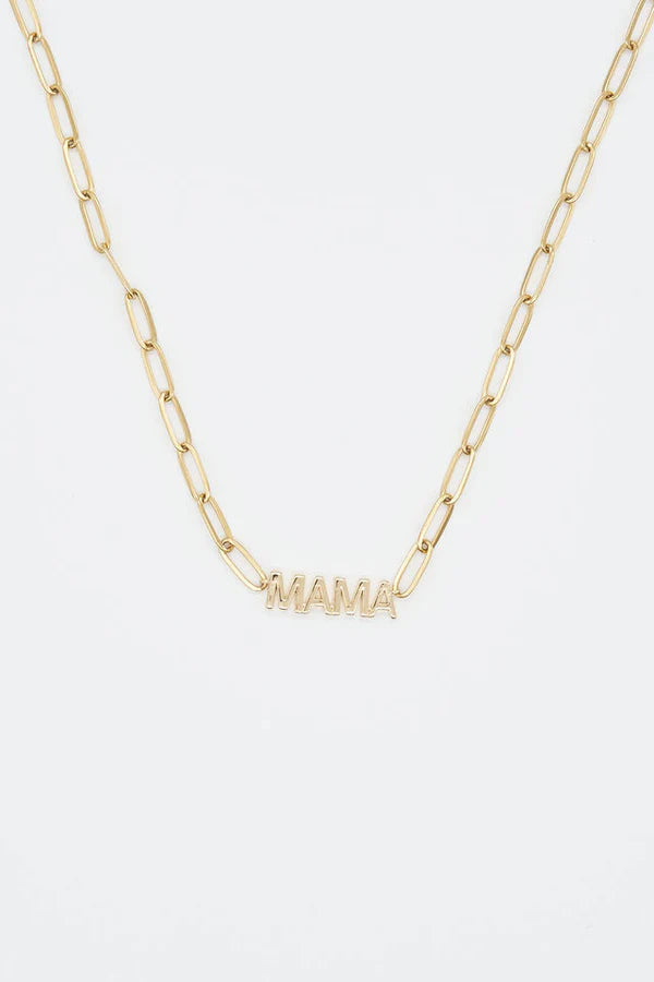 "MAMA" PAPERCLIP NECKLACE