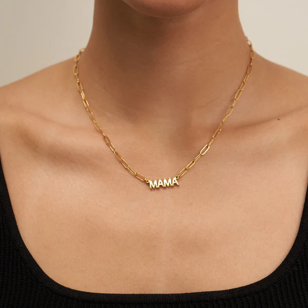 "MAMA" PAPERCLIP NECKLACE