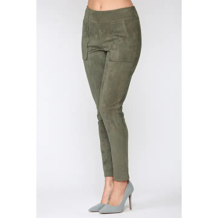 AMELIA STRETCH SUEDE PANT