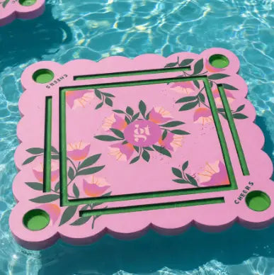 FLOATING MAHJONG MAT IN FLORAL PINK