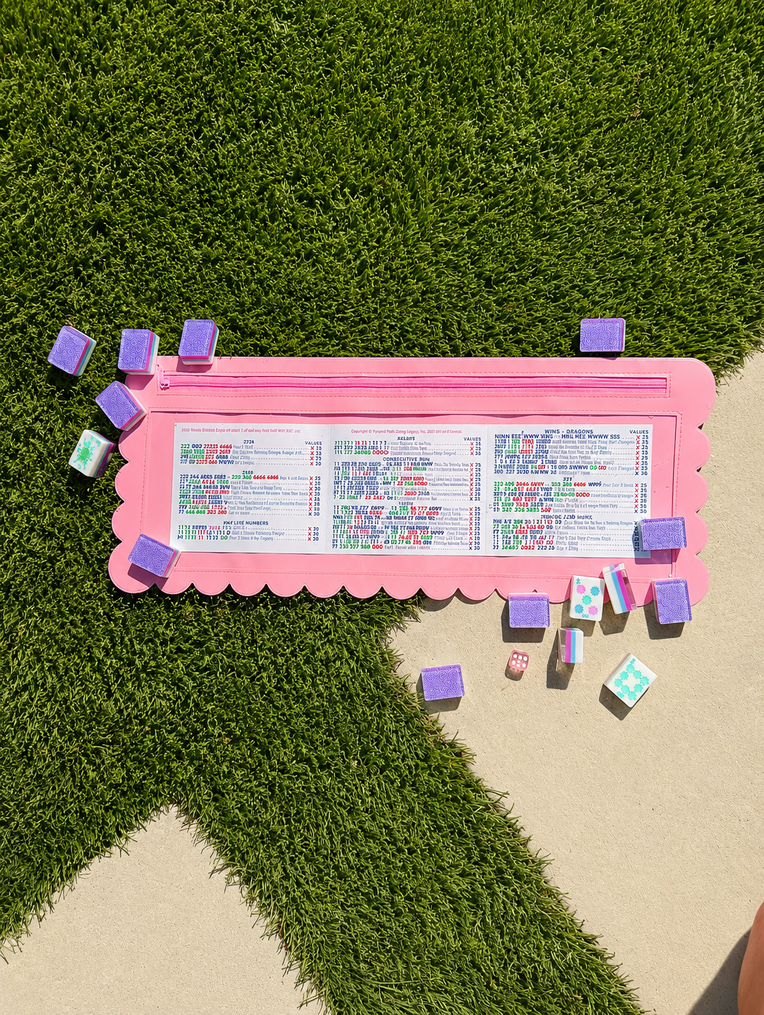Splash-Proof Mahjong Card Holder - PINK