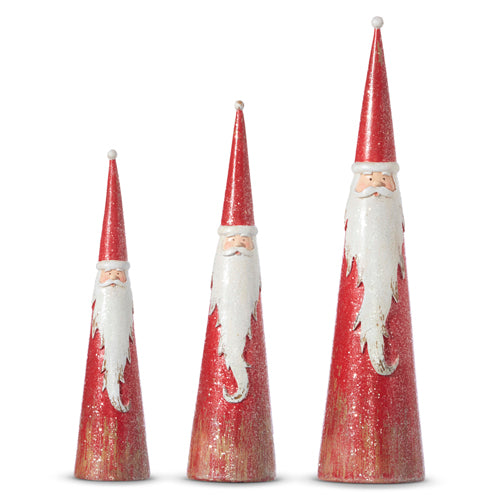 CONE SANTAS W/ GLITTER