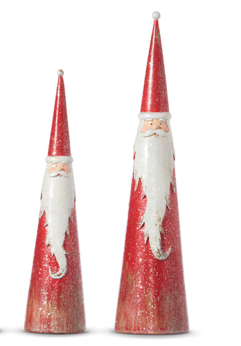 CONE SANTAS W/ GLITTER