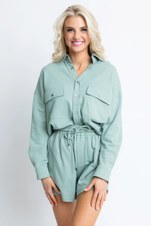 SOLID FRENCH TERRY POCKET TOP