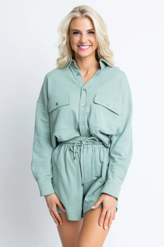 SOLID FRENCH TERRY POCKET TOP