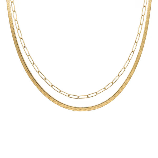 HERRINGBONE LAYERED NECKLACE