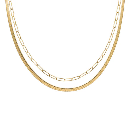HERRINGBONE LAYERED NECKLACE