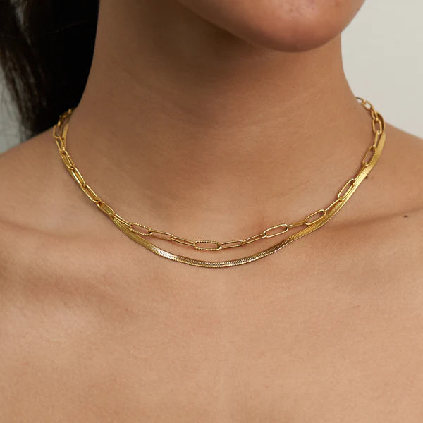 HERRINGBONE LAYERED NECKLACE