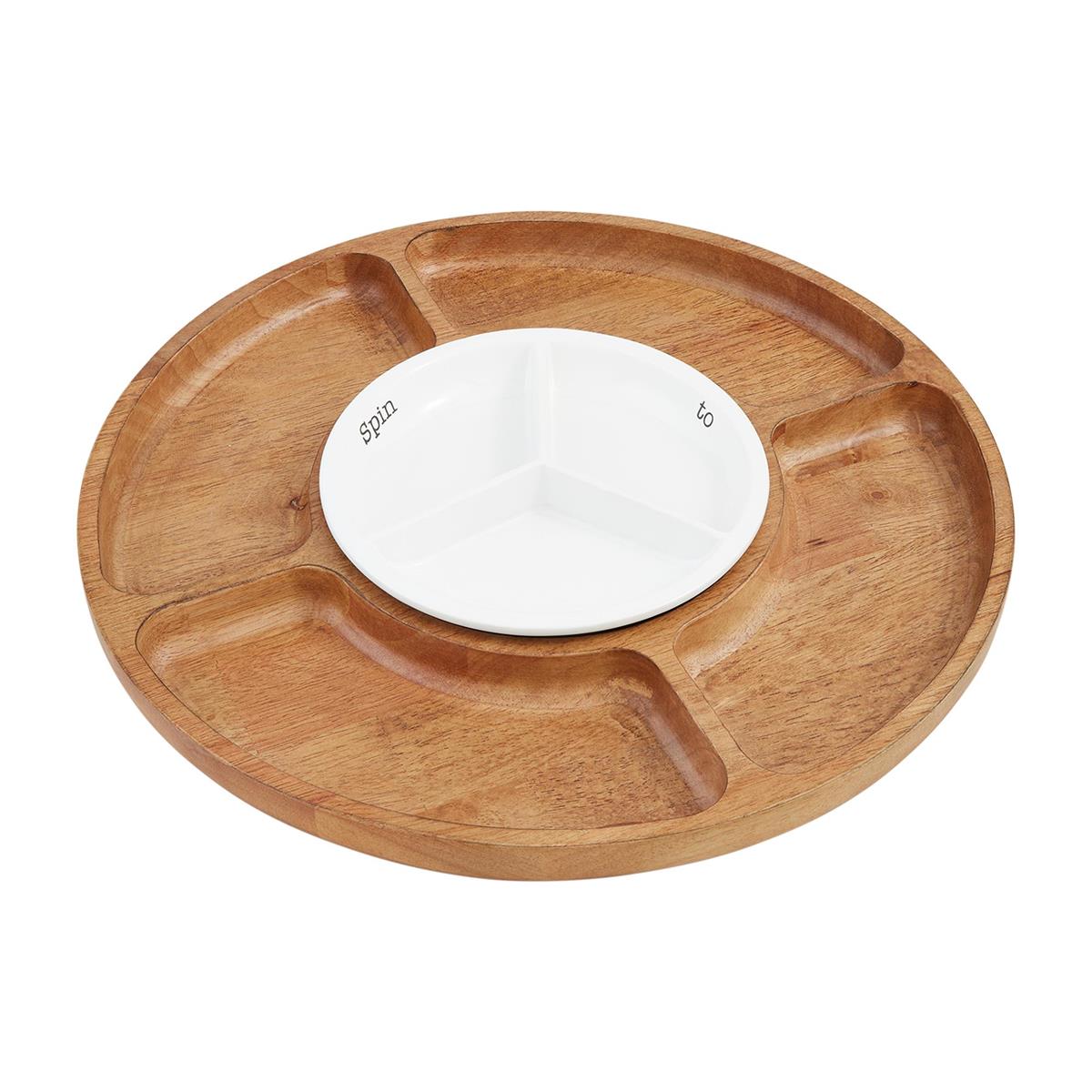 SECTIONED WOOD LAZY SUSAN
