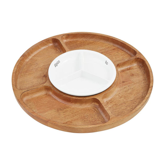 SECTIONED WOOD LAZY SUSAN