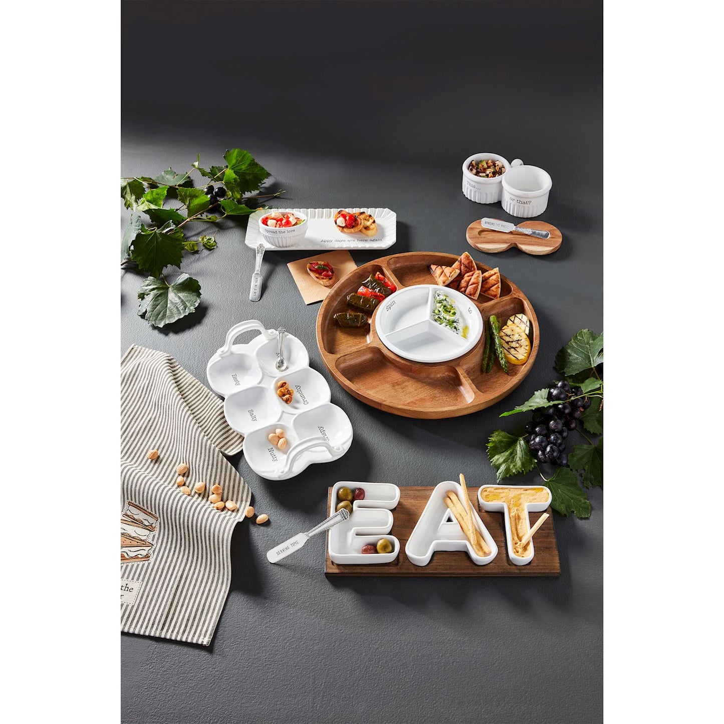 SECTIONED WOOD LAZY SUSAN