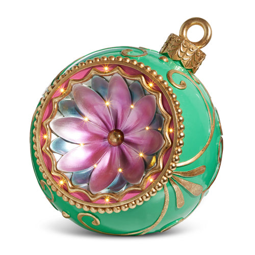 LIGHTED RETRO REFLECTOR ORNAMENT GREEN