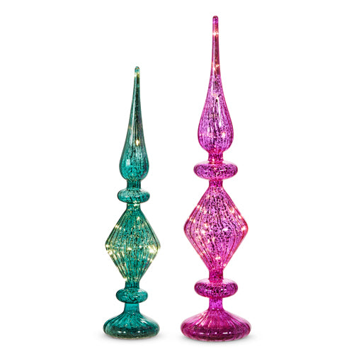 LIGHTED TABLETOP FINIALS SET OF 2