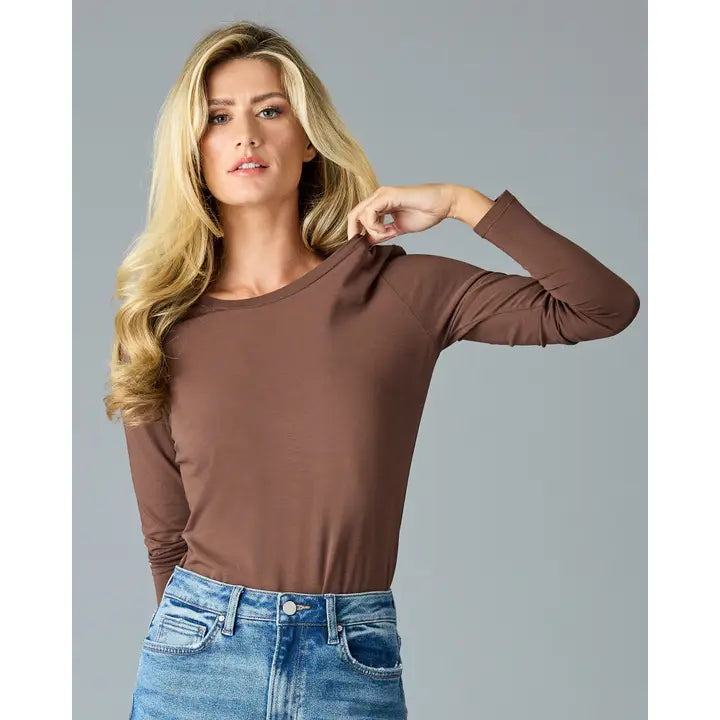 ESSENTIAL LONG SLEEVE TEE - CHESTNUT
