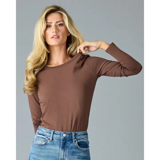 ESSENTIAL LONG SLEEVE TEE - CHESTNUT