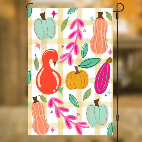 COLORFUL GOURDS GARDEN FLAG