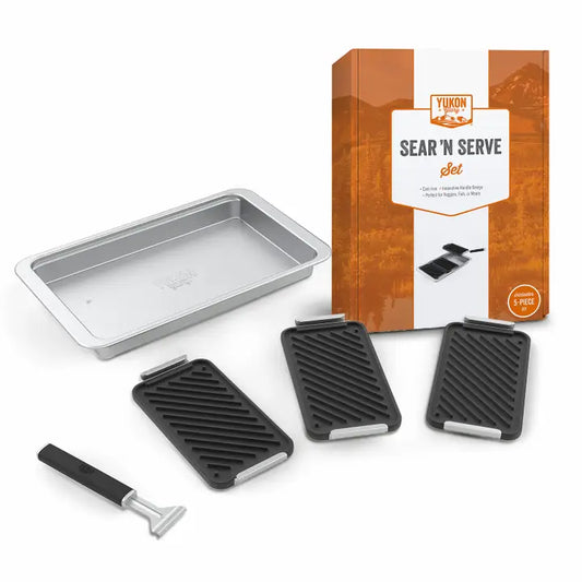 CAST IRON SEAR 'N SERVE SET