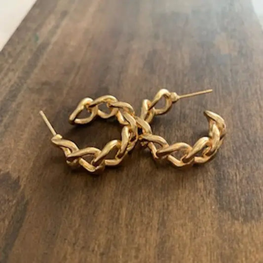 CHUNKY CHAIN HOOP EARRINGS