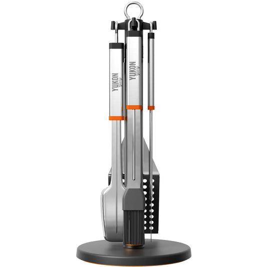 BBQ TOOL SET WITH ROTATING STAND