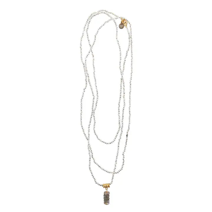 ARAMIS BEADED LAYERING NECKLACE MYSTIC LABRADORITE