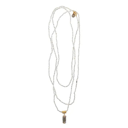 ARAMIS BEADED LAYERING NECKLACE MYSTIC LABRADORITE