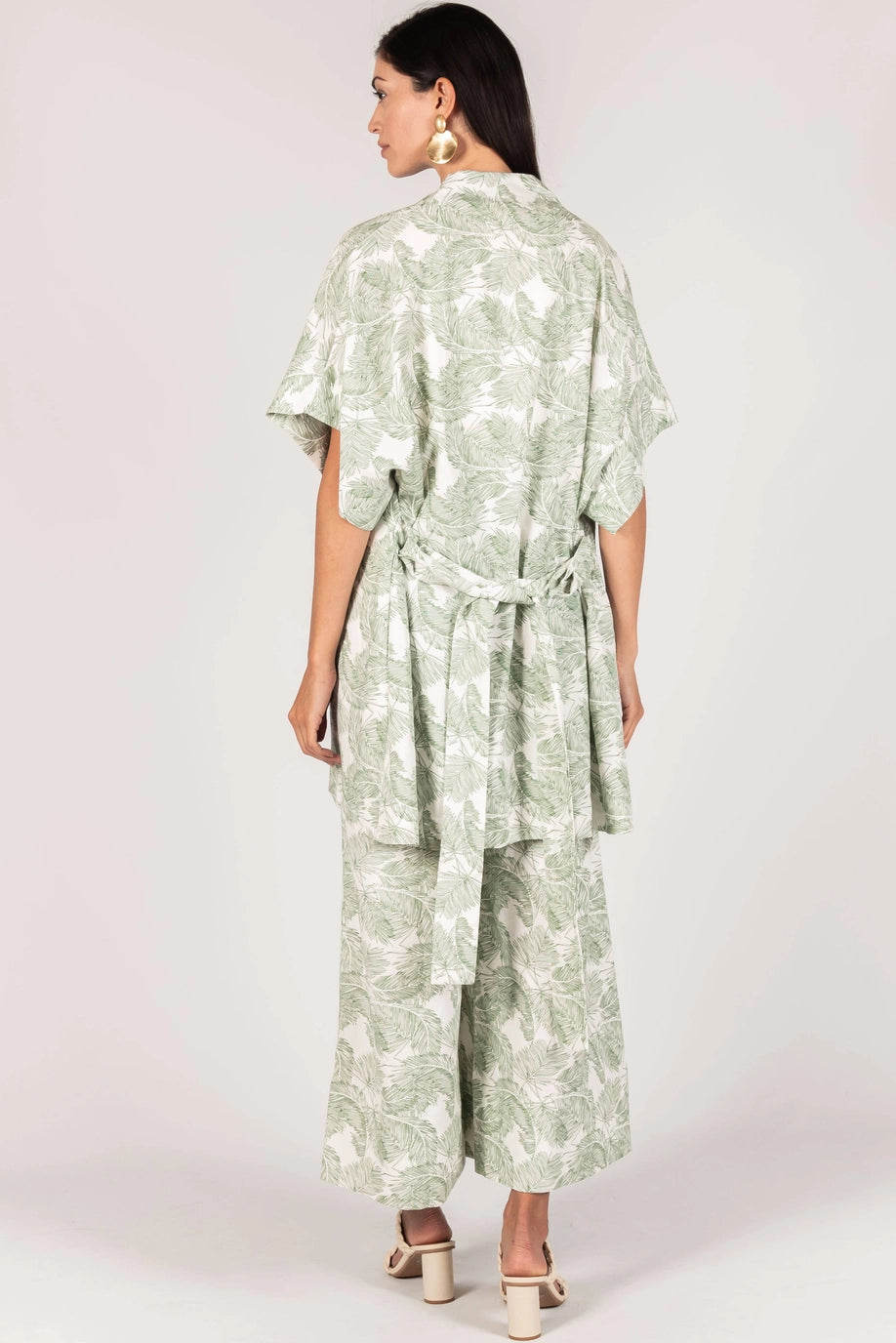LEAF PRINT LINEN JACKET