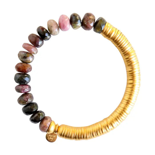 EVRA BRACELET W/ STONES IN GOLD - TOURMALINE