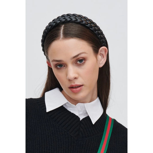 BRAIDED VEGAN LEATHER HEADBAND