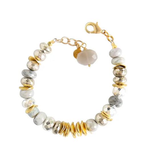JUNO GEMSTONE BRACELET IN SILVER PYRITE