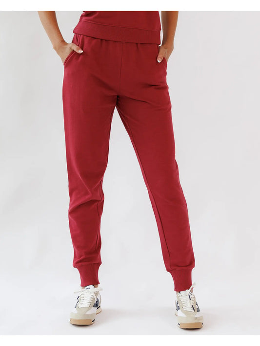PALISADES DEEP RED JOGGERS
