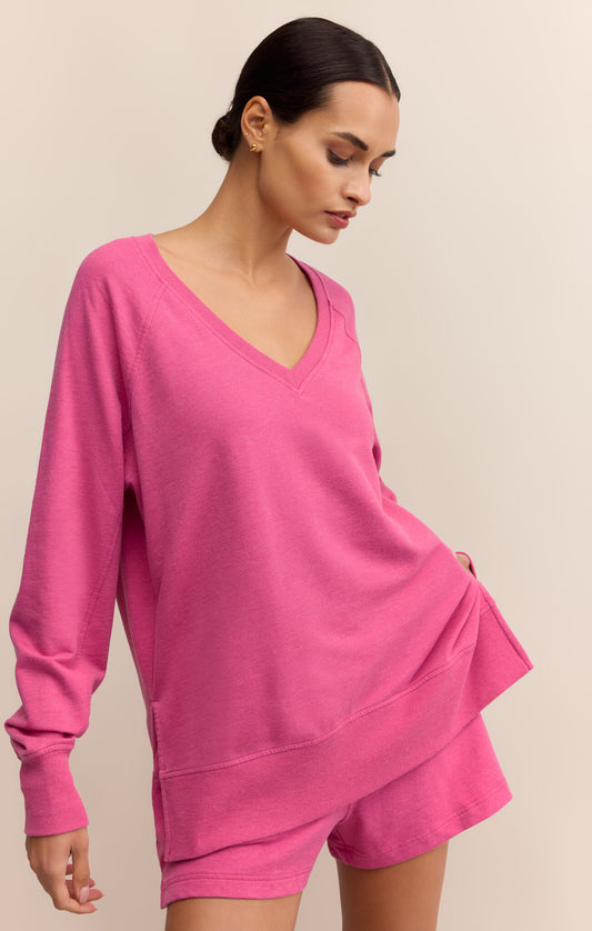 WEEKENDER V NECK - ISLAND PINK