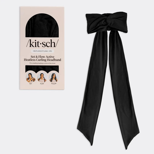SET & FLOW HEATLESS CURLING HEADBAND - BLACK
