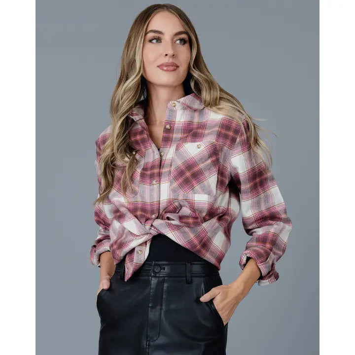 MADISON PLAID SHIRT - BERRY COMBO