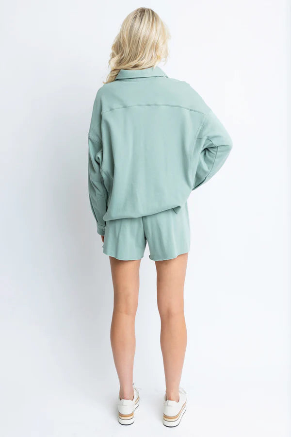 SOLID FRENCH TERRY TIE SHORTS