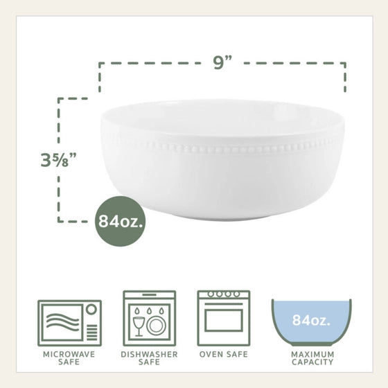 EVERYDAY WHITE BEADED SERVING SET