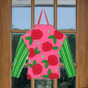 RED & GREEN SILK DERBY DOOR HANGER