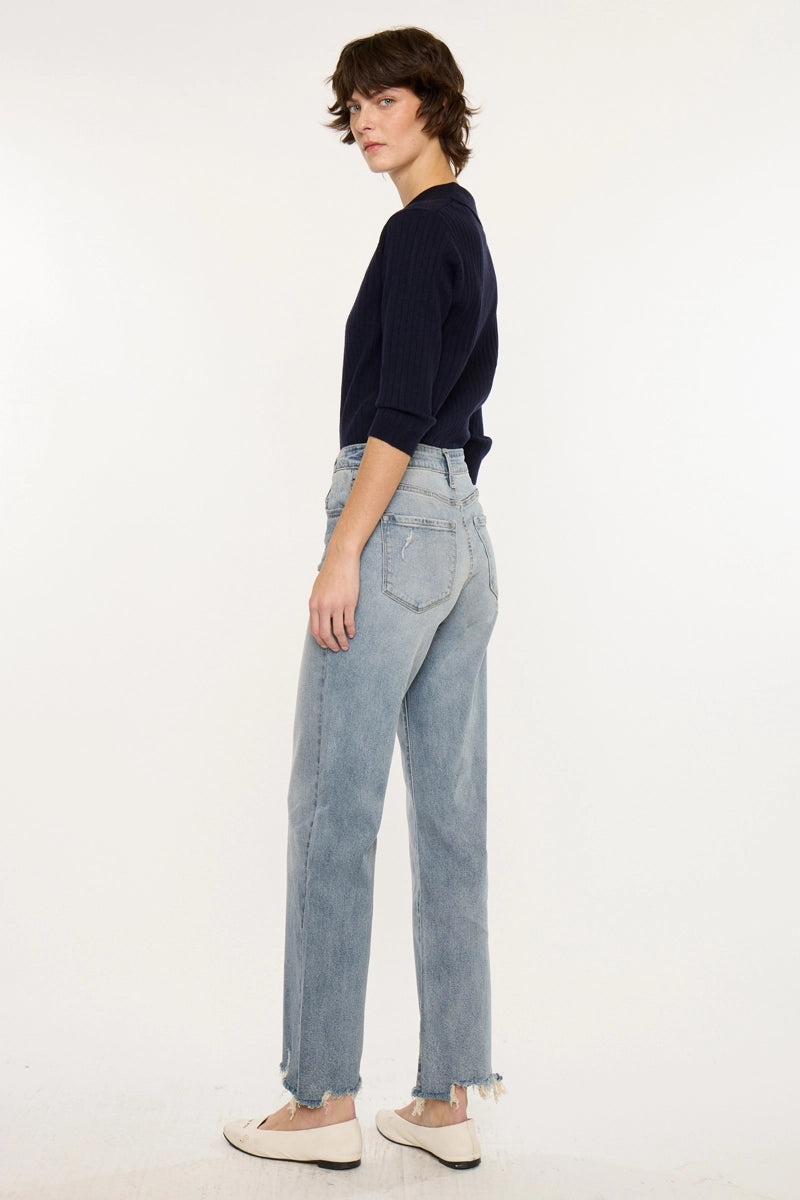 LIGHT WASH SLIM WIDE JEANS
