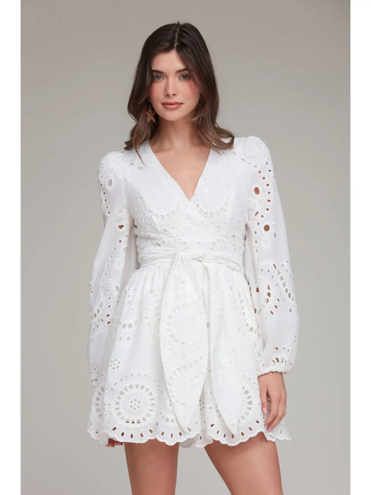 BRODERIE ANGLAISE COTTON ROMPER DRESS