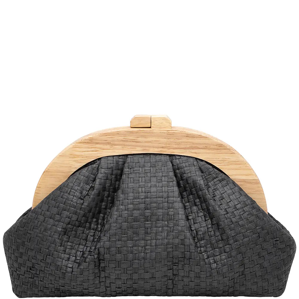 BLACK WOVEN CROSSBODY BAG