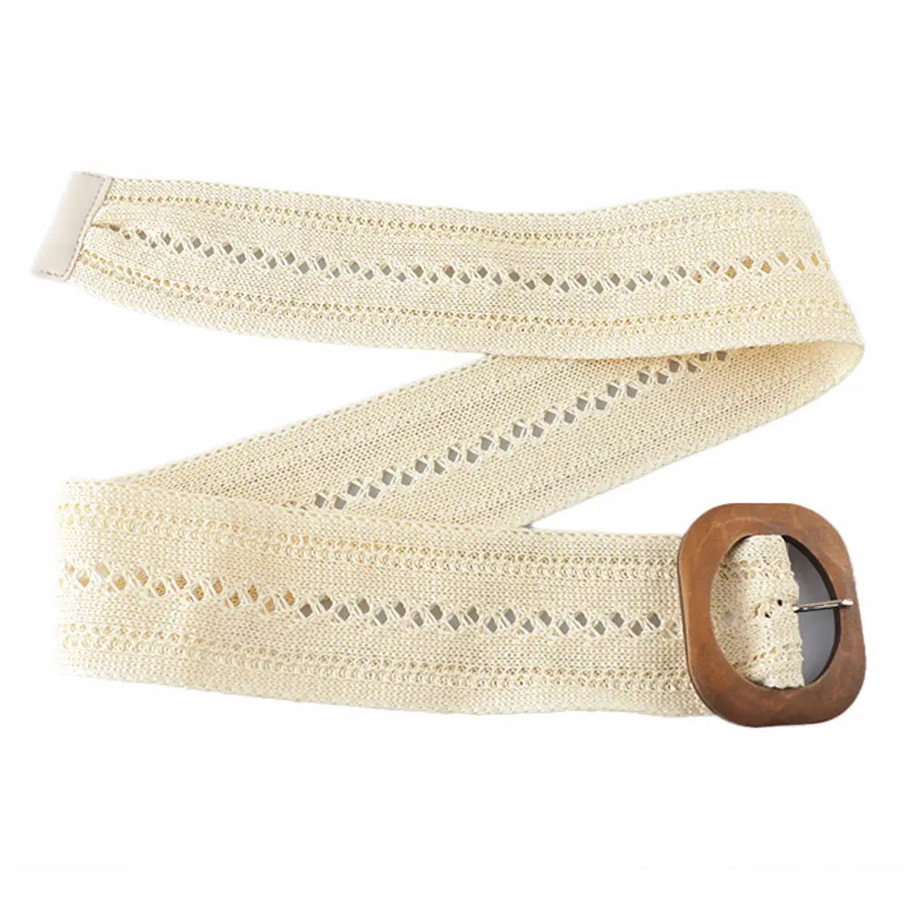 WOOD BUCKLE CROCHET BELT