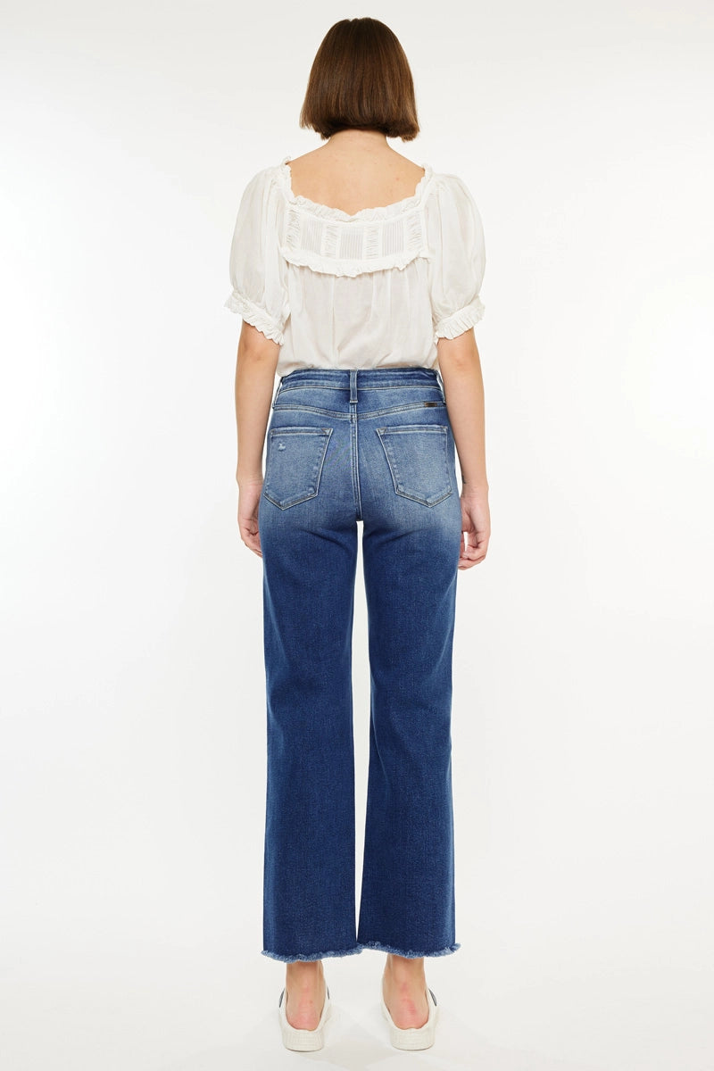 90'S CRISS CROSS HIGH RISE JEANS