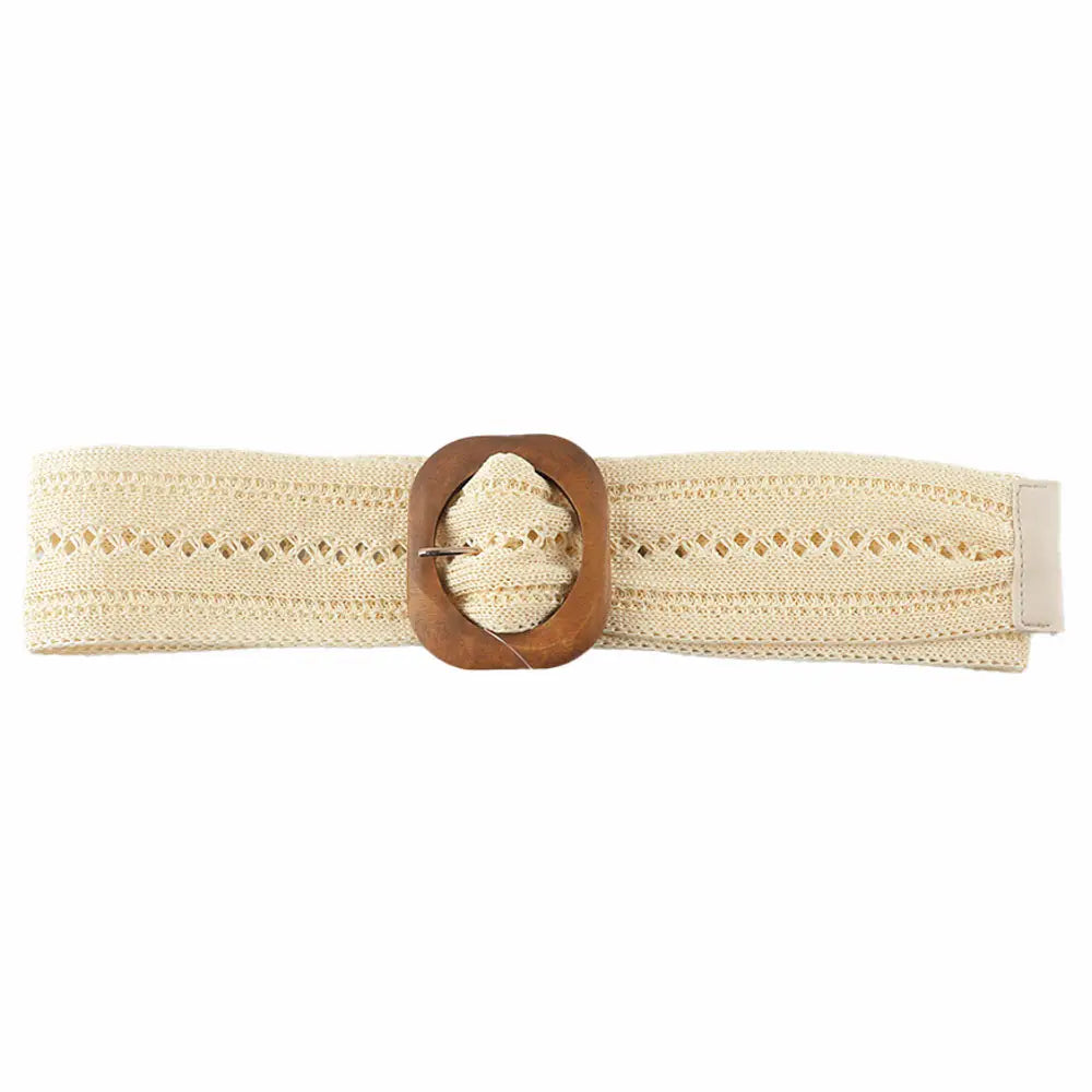 WOOD BUCKLE CROCHET BELT