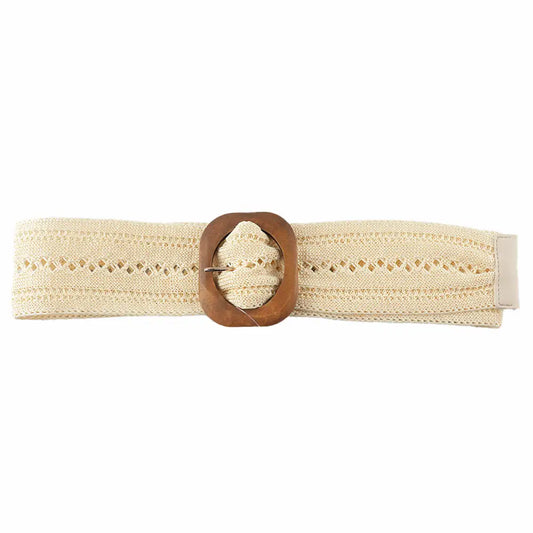 WOOD BUCKLE CROCHET BELT