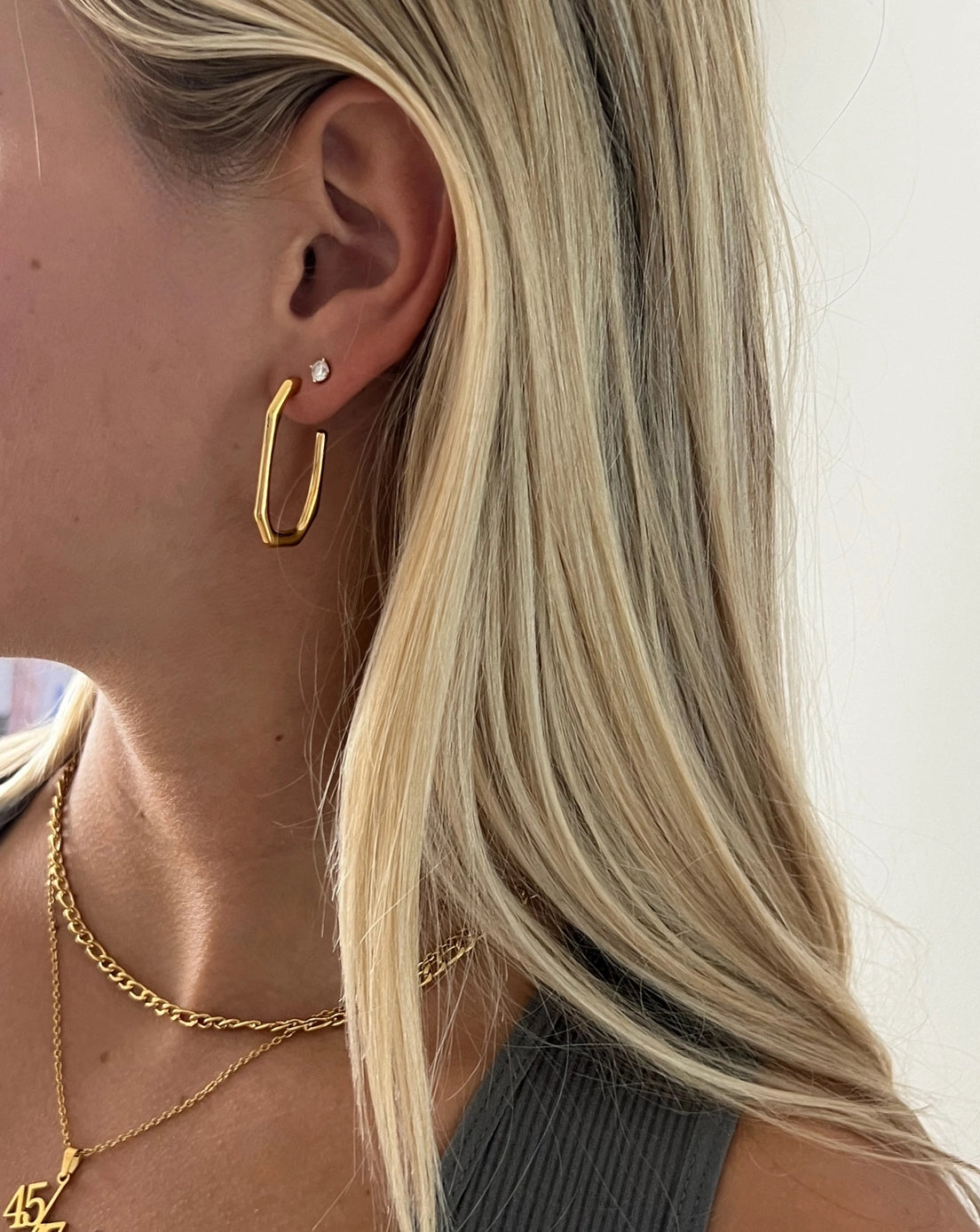 SQUARE THIN HOOP EARRINGS