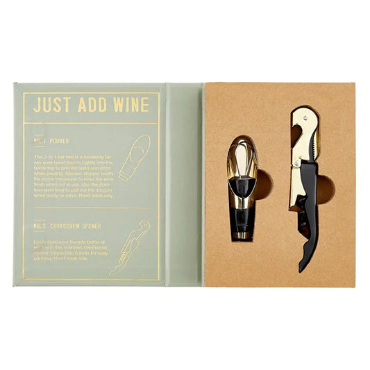 "JUST ADD WINE" BOOK BOX GIFT SET